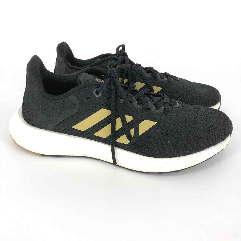 Adidas Pureboost 21 Sneakers Black Gold White Men's Size 8.5